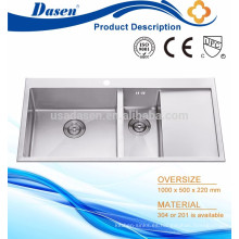 Lavabo de la lavadora fregadero cuenco doble construido a mano con placa Foshan fabricante